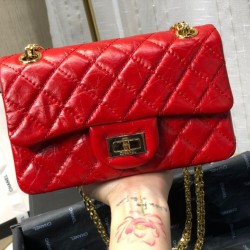 Replica Mini Reissue 2.55 Graffiti Croc Embossed Flap Bag Red