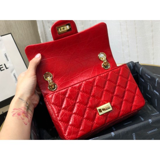 Replica Mini Reissue 2.55 Graffiti Croc Embossed Flap Bag Red