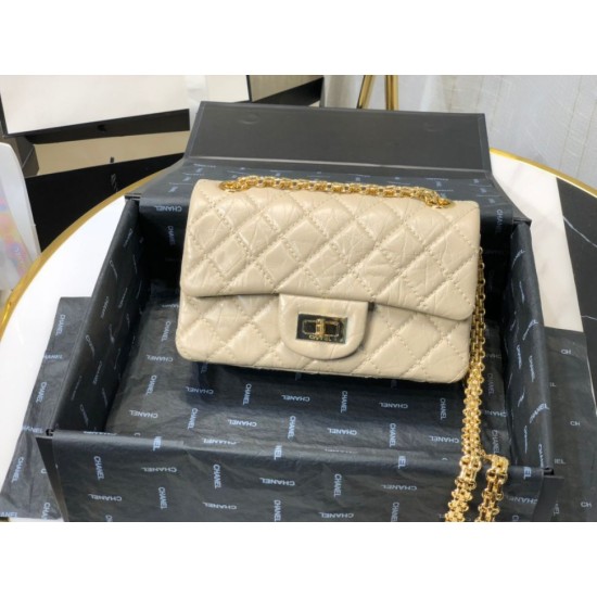 Fake Mini Reissue 2.55 Graffiti Croc Embossed Flap Bag Apricot Replica