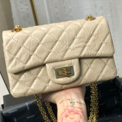 Fake Mini Reissue 2.55 Graffiti Croc Embossed Flap Bag Apricot Replica