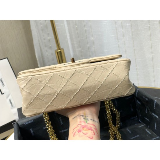 Fake Mini Reissue 2.55 Graffiti Croc Embossed Flap Bag Apricot Replica