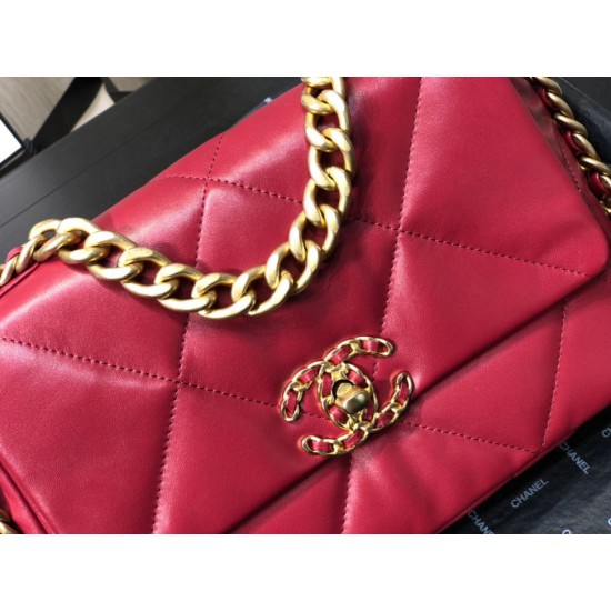 Fake Large 19 Wool Tweed Flap Bag AS1162 AS1160 Red Replica