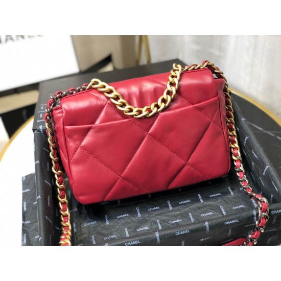 Fake Large 19 Wool Tweed Flap Bag AS1162 AS1160 Red Replica