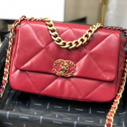 Fake Large 19 Wool Tweed Flap Bag AS1162 AS1160 Red Replica