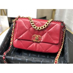 Fake Large 19 Wool Tweed Flap Bag AS1162 AS1160 Red Replica