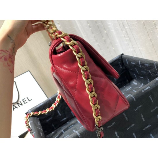 Fake Large 19 Wool Tweed Flap Bag AS1162 AS1160 Red Replica