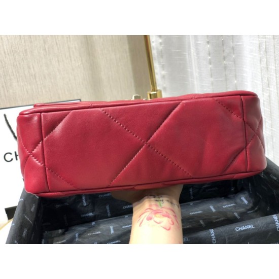 Fake Large 19 Wool Tweed Flap Bag AS1162 AS1160 Red Replica