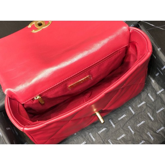 Fake Large 19 Wool Tweed Flap Bag AS1162 AS1160 Red Replica