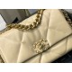 Replica Large 19 Wool Tweed Flap Bag AS1162 AS1160 Apricot