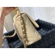 Replica Large 19 Wool Tweed Flap Bag AS1162 AS1160 Apricot