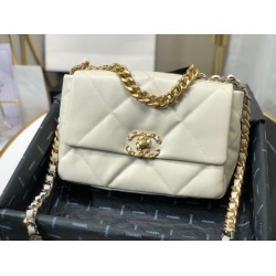 Replica Large 19 Wool Tweed Flap Bag AS1162 AS1160 Beige