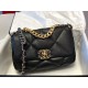 Fake Large 19 Wool Tweed Flap Bag AS1162 AS1160 Black Replica
