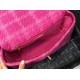 Fake Large 19 Wool Tweed Flap Bag AS1162 Red Replica