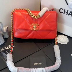 Replica Large 19 Wool Tweed Flap Bag AS1162 AS1160 Red