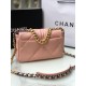 Replica Medium 19 Denim Fabric Tweed Flap Bag AS1160 Pink