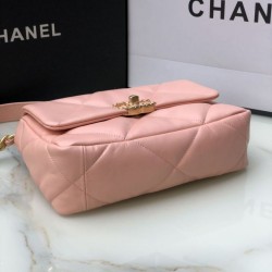 Replica Medium 19 Denim Fabric Tweed Flap Bag AS1160 Pink Replica Medium 19 Denim Fabric Tweed Flap Bag AS1160 Pink