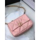 Replica Medium 19 Denim Fabric Tweed Flap Bag AS1160 Pink