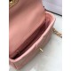 Replica Medium 19 Denim Fabric Tweed Flap Bag AS1160 Pink