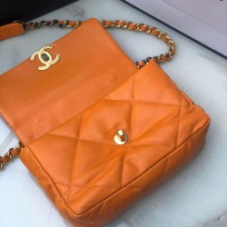 Replica Medium 19 Denim Fabric Tweed Flap Bag AS1160 Orange Replica Medium 19 Denim Fabric Tweed Flap Bag AS1160 Orange