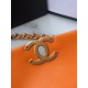 Replica Medium 19 Denim Fabric Tweed Flap Bag AS1160 Orange