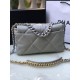 Fake Medium 19 Denim Fabric Tweed Flap Bag AS1160 Gray Replica