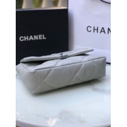 Fake Medium 19 Denim Fabric Tweed Flap Bag AS1160 Gray Replica