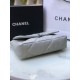 Fake Medium 19 Denim Fabric Tweed Flap Bag AS1160 Gray Replica