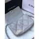 Fake Medium 19 Denim Fabric Tweed Flap Bag AS1160 Gray Replica