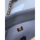 Fake Medium 19 Denim Fabric Tweed Flap Bag AS1160 Gray Replica