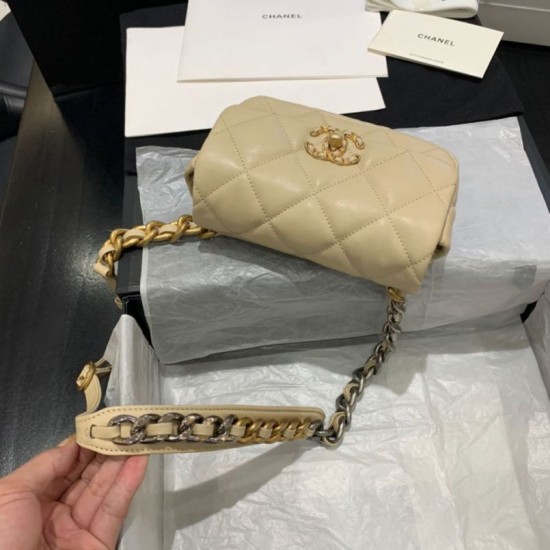 Replica 19 Wool Tweed Waist Bag AS1163 Apricot