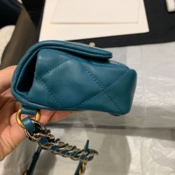 Replica 19 Wool Tweed Waist Bag AS1163 Blue Fake 19 Wool Tweed Waist Bag AS1163 Blue Replica