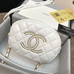 Replica Lambskin Studded Logo Camera Case AS1511 White