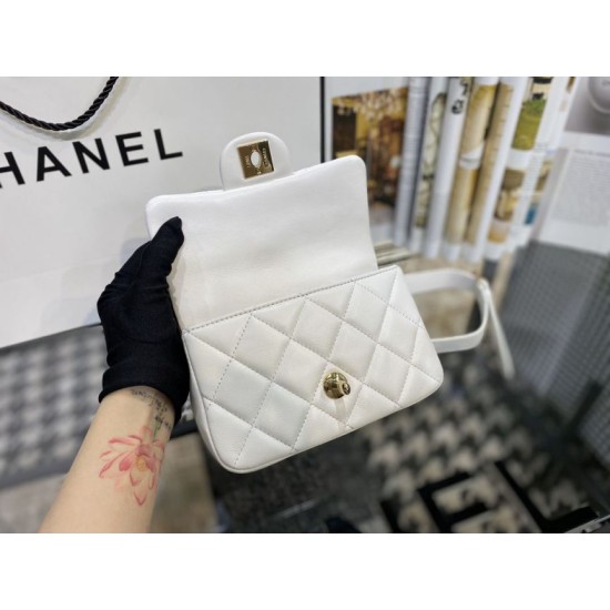 Fake Logo Pearl Chain Bag AS1610 White Replica