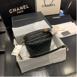 Fake Small Lambskin Hobo Bag AS1745 AS1746 Black Replica