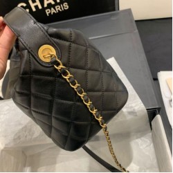Replica Small Lambskin Hobo Bag AS1745 AS1746 Black Fake Small Lambskin Hobo Bag AS1745 AS1746 Black Replica