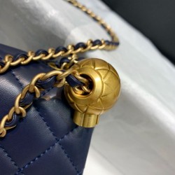 Fake Lambskin Flap Bag AS1786 Dark Blue Replica