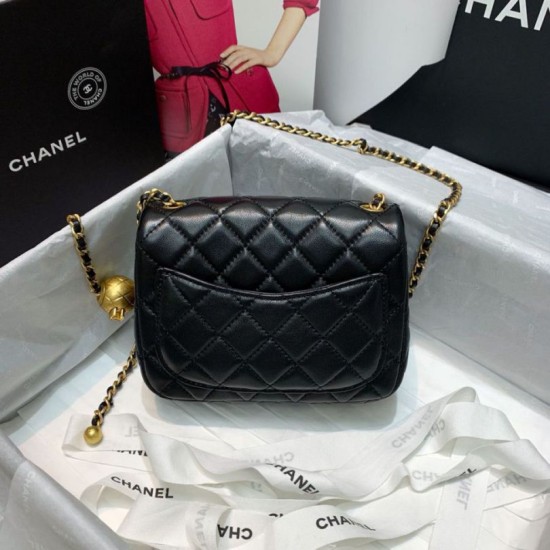 Fake Lambskin Flap Bag AS1786 Black Replica