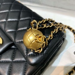 Fake Lambskin Flap Bag AS1786 Black Replica