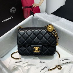 Fake Lambskin Flap Bag AS1786 Black Replica