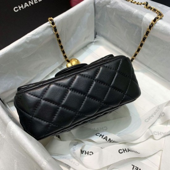 Fake Lambskin Flap Bag AS1786 Black Replica