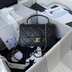 Replica Small Flap Bag With Top Handle AS2680 Black