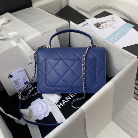 Replica Small Flap Bag With Top Handle AS2680 Blue