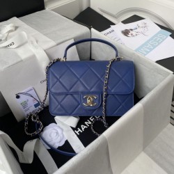 Replica Small Flap Bag With Top Handle AS2680 Blue