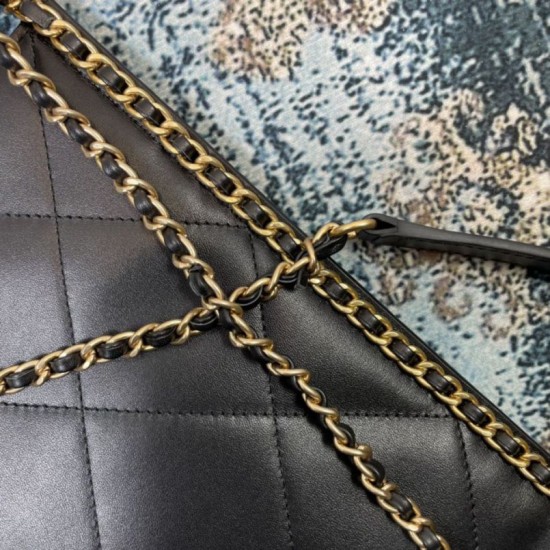 Fake Calfskin Shopping Bag AS2973 Black Replica