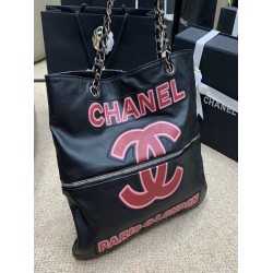 Fake Zipped Shopping Bag Black Replica