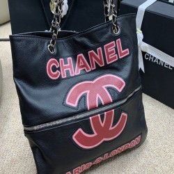 Fake Zipped Shopping Bag Black Replica