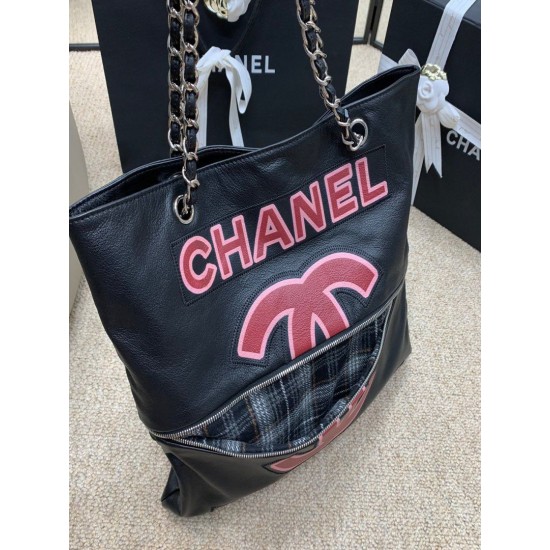 Fake Zipped Shopping Bag Black Replica