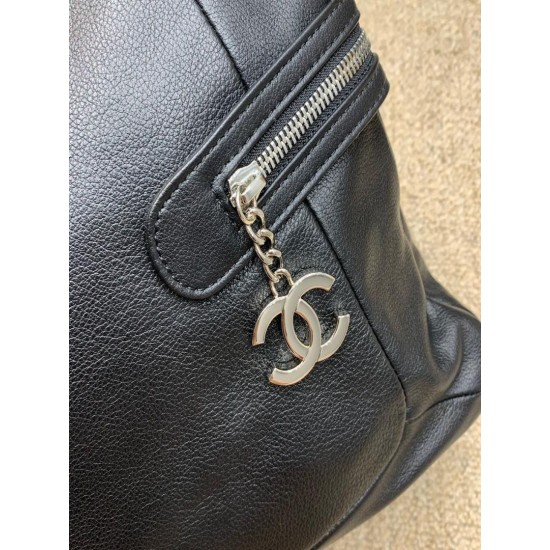 Fake Zipped Shopping Bag Black Replica