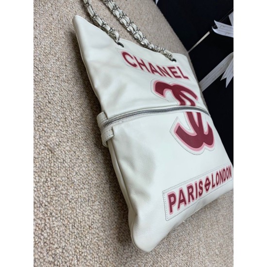Fake Zipped Shopping Bag White Replica