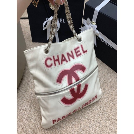 Fake Zipped Shopping Bag White Replica